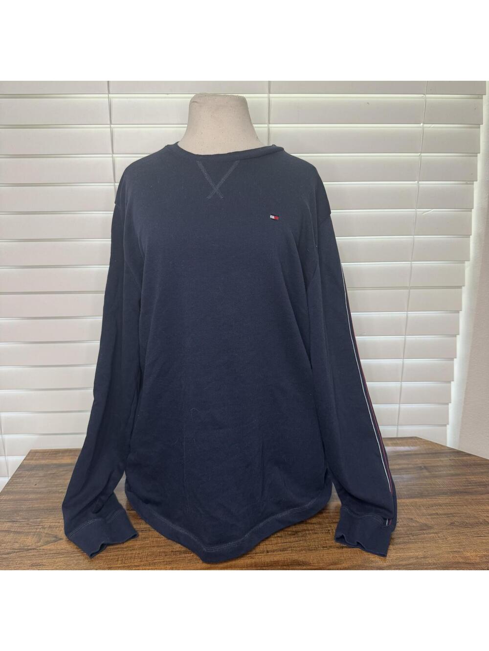 Tommy Hilfiger Navy Blue Long Sleeve Sleep Shirt Size Large